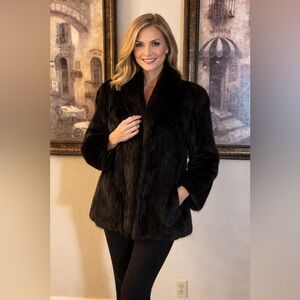 Stunning Black Orchid Mink jacket Exclusively by Himmel. Size 12. Length 30”